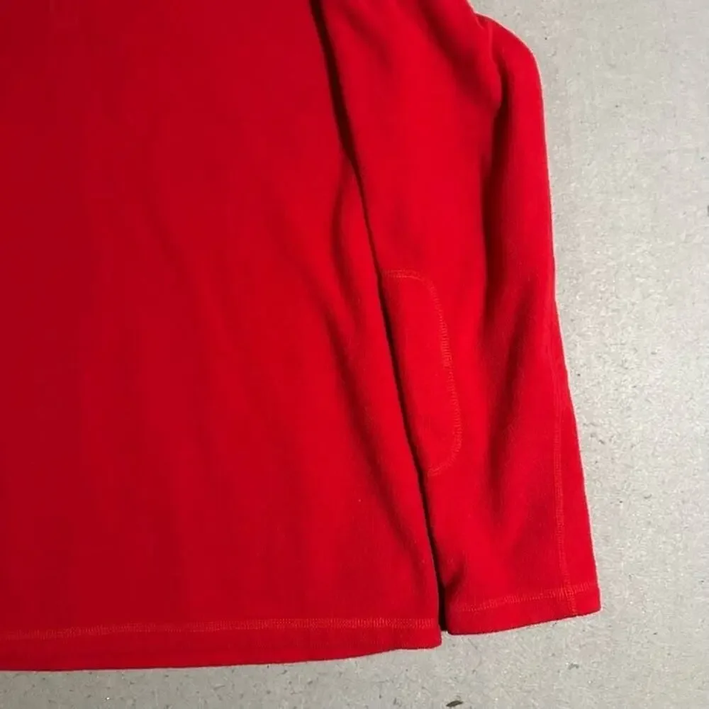 The North Face Quarter Zip Fleece Jacket Mens Large Red Hiking Outdoors